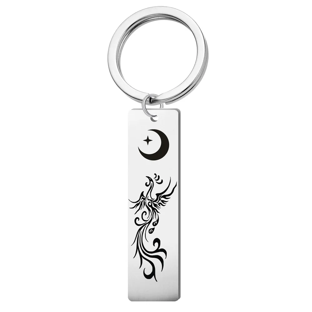 Оригинальный брелок из нержавеющей стали подвеска с рисунком дракона и феникса
