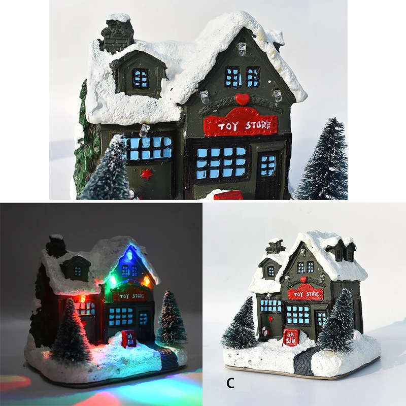Рождественские украшения в виде зимней деревни и городов светодиодное