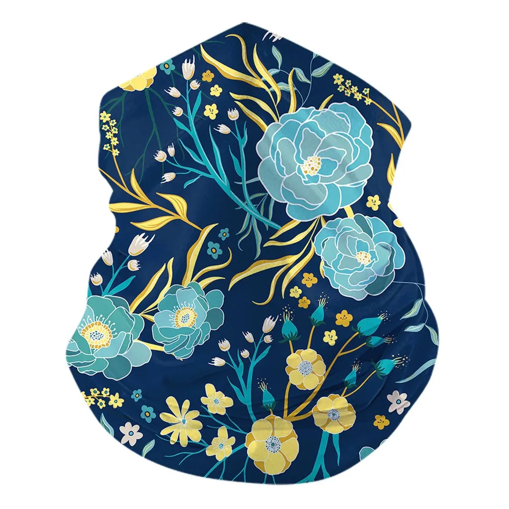 

Multi-Use Tube Scarf Bandana Head Face Mask Neck Gaiter Snood Head Hand Wear Multicolor Plant Flower Print Cycling Mask