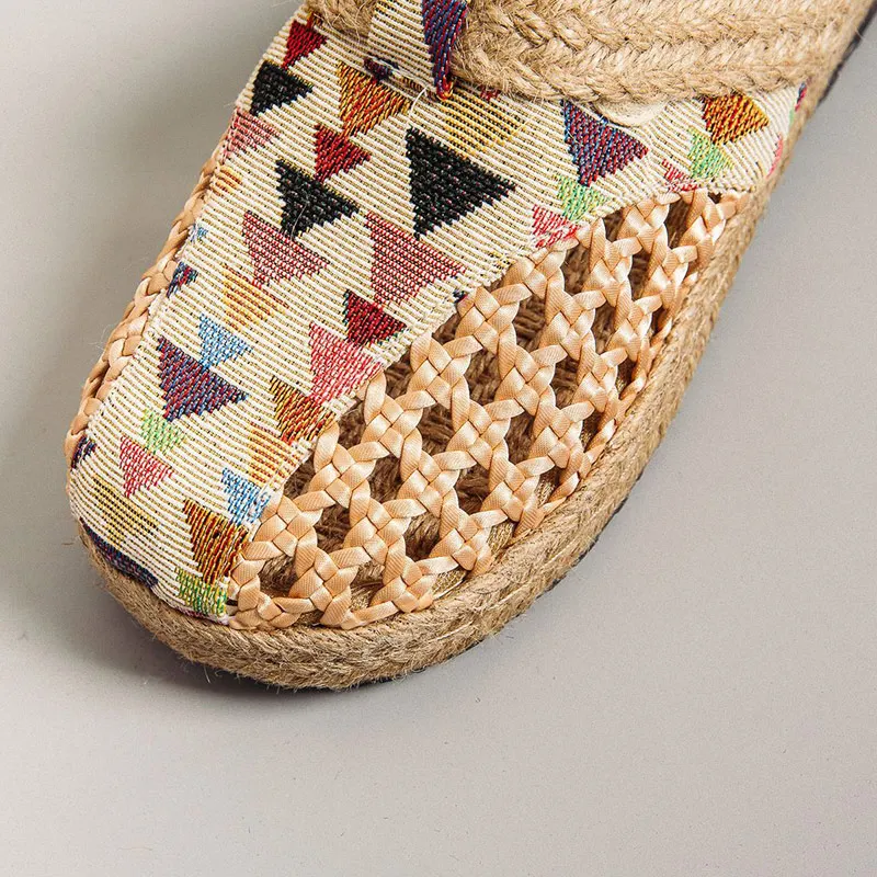 Женские льняные хлопковые эспадрильи Veowalk летние дышащие шлепанцы ручной работы