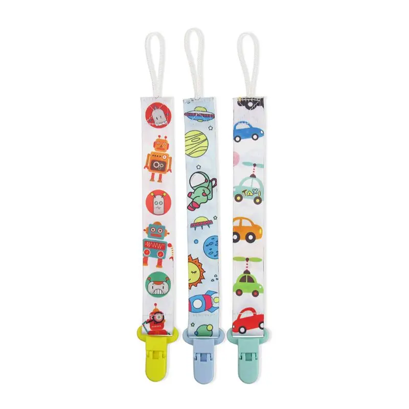 Clips Dummy para chupete de beb&eacute;, paquete de 3 correas de soporte para chupete para ni&ntilde;as, Clips de dentici&oacute;n de pl&aacute;stico, dise&ntilde;o moderno Unisex-4