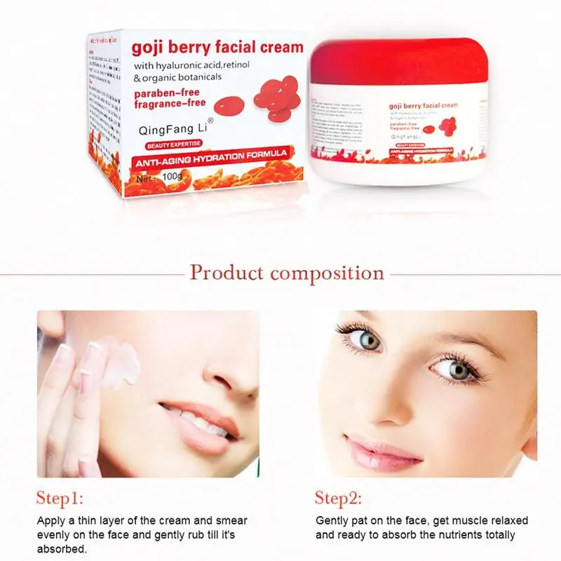 Крем для лица с ягодами Годжи отбеливающий крем волчьей ягодой гиалуроновая