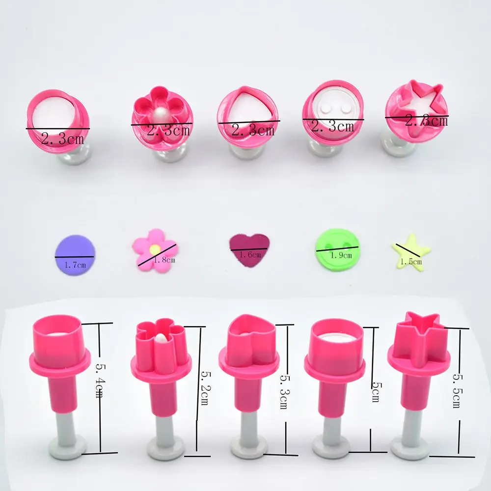 5 шт. Пластик оригинальные формочки для печенья в виде формы со звездой и кнопками