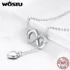 Женское ожерелье из серебра 925 пробы с кулоном в виде сердца