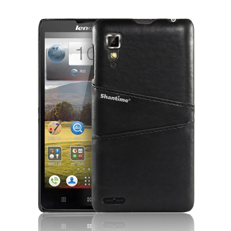 BLACK Чехол для телефона lenovo P780 кожаный роскошный винтажный кошелек с отделениями для карт задняя крышка для lenovo P780 деловой чехол - Цвет: BLACK