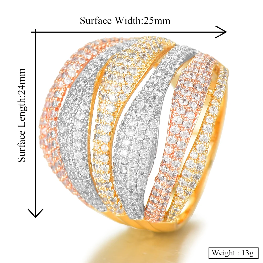 GODKI 2019 очаровательные модные массивные перекрестные стразы кольца для женщин