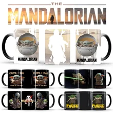 Star Wars Yoda Baby Mandalorian Color Changing Mug Ceramic Hot Magic Coffee Breakfast Water Cup Christmas Birthday Gift