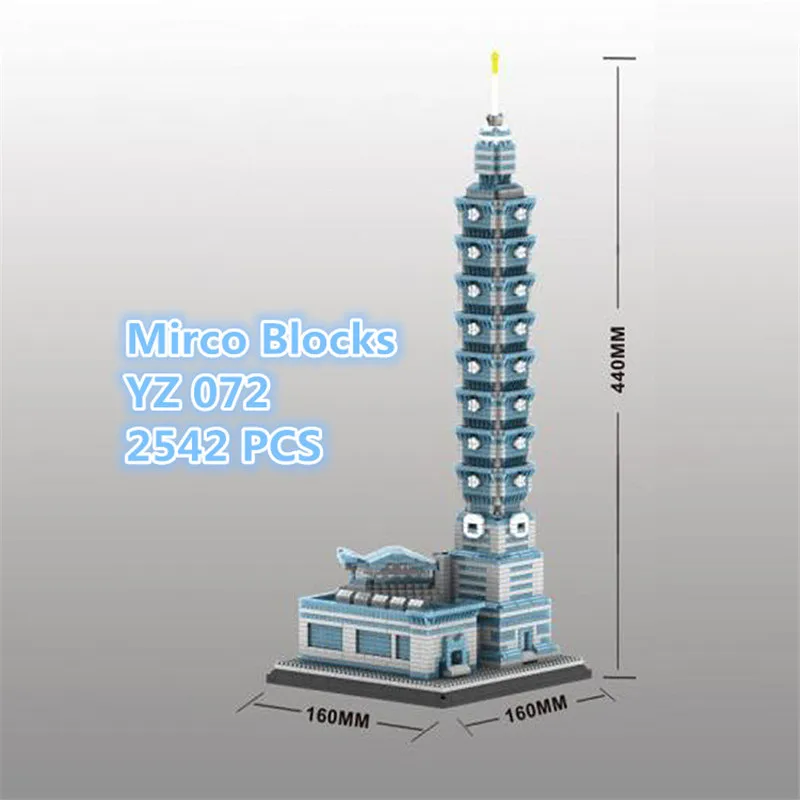 YZ новая всемирно известная архитектура башня Королевство 3D модель Taibei 101 сделай