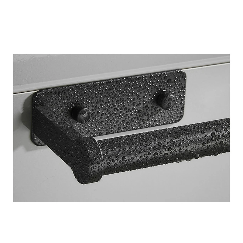 

Perforation-Free Kitchen Towel Rack Storage Rack Cling Film Hanger Fresh-Keeping Bag Rack Wall Hanging Black