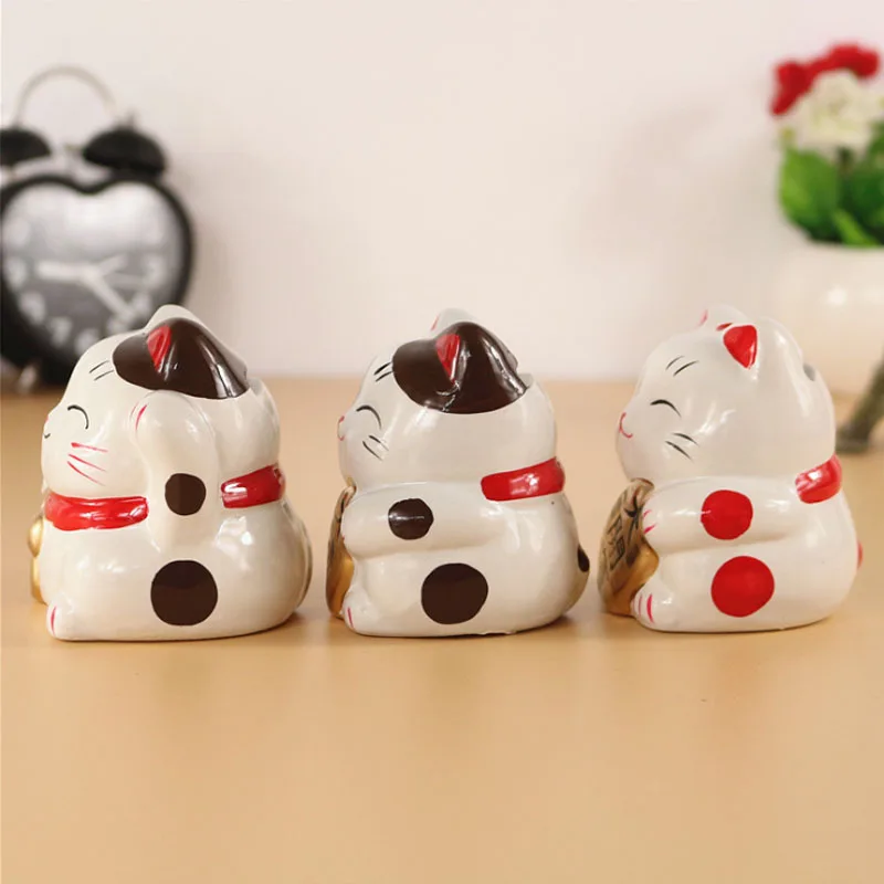 Cute Lucky Cat Shape Piggy Bank Money Saving Box Coin Storage Banks Creative Figurines Home Decor Birthday Gift for Kids Child | Дом и сад