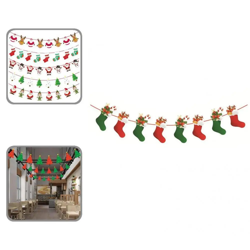 

Reusable 1 Set Convenient Elegant Visual Effect Banner Decor Paper Party Flag Durable for Home