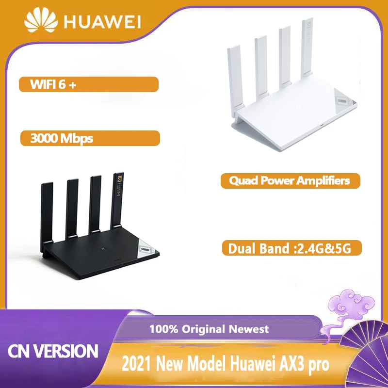 HUAWEI Ax3 Pro Router HarmonyOS WS7206 Qualcomm Dual Core WIFI 6+ 2.4G & 5G Router 3000Mbps 4 Amplifiers Mesh WIFI Repeater