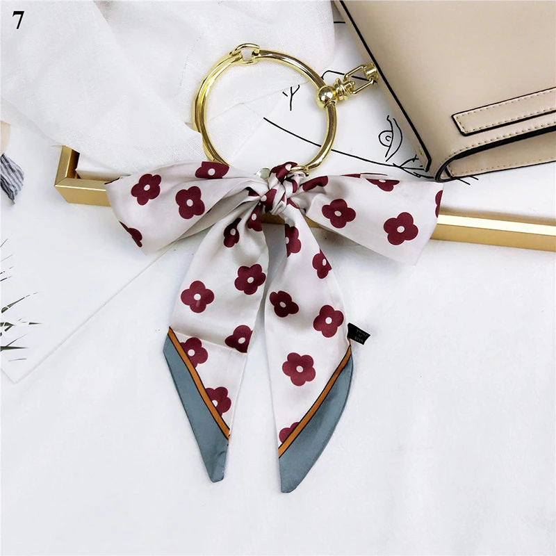 Модная Цветочная печать шеи сумка с шарфом обернуть Ремни длинные шелковые шарфы