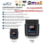 Автомобильный диагностический прибор Viecar ELM327, V2.2, VP003, VP004, PIC18F25K80, OBD2, BT-Wireles 4,0, WIFI OBD сканер ELM 327 V2.2 для AndroidiOS