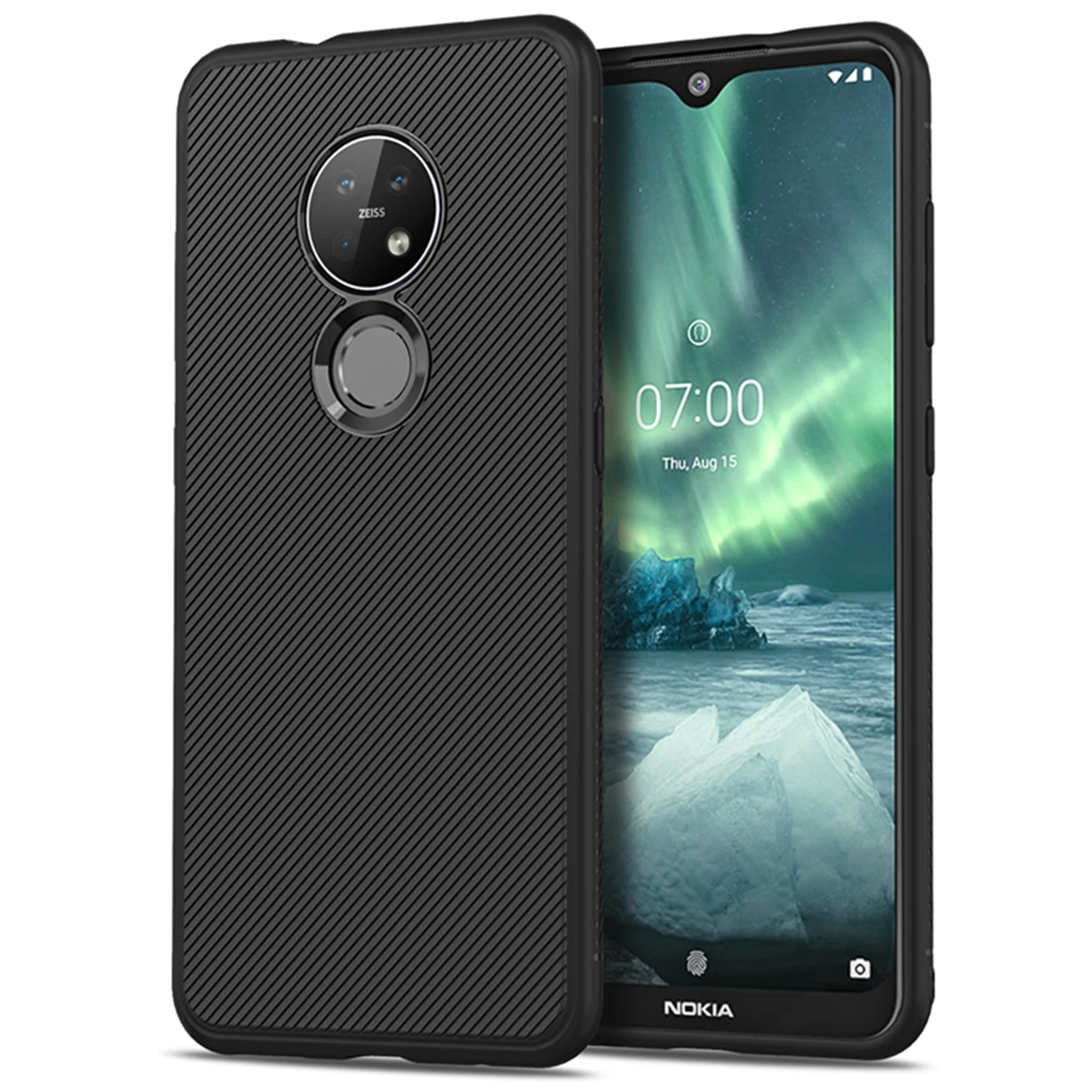 Черный Для Nokia 7,2 6,2 Чехол Мягкий ТПУ устойчивый к царапинам защитный чехол Противоскользящий Чехол для мобильного телефона противоударный чехол - Цвет: Черный