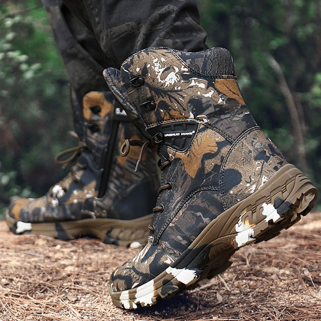

Pop Waterproof Men Tactical Military Boots Desert Boots Hiking Camouflage High-top Desert Men Boots Men Shoes 7.18