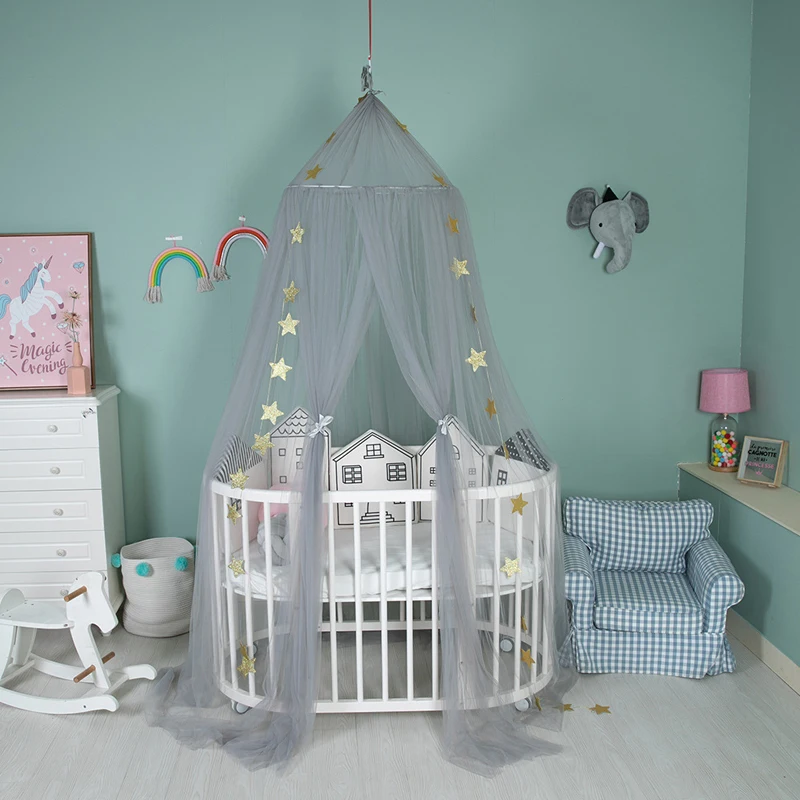 Детское постельное белье круглая купольная кровать хлопковый навес сетка