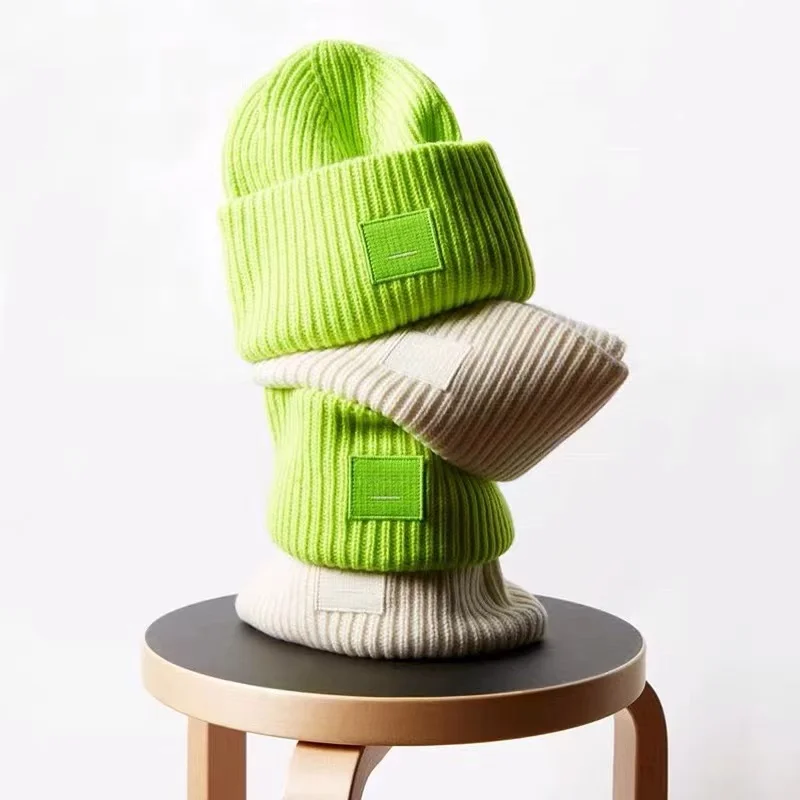 

Облегающая шапка AC Studios с улыбающимся лицом, шапка с черепом, Вязаная кашемировая шапка для пар, теплые шапки для влюбленных от прыщей, уличн...