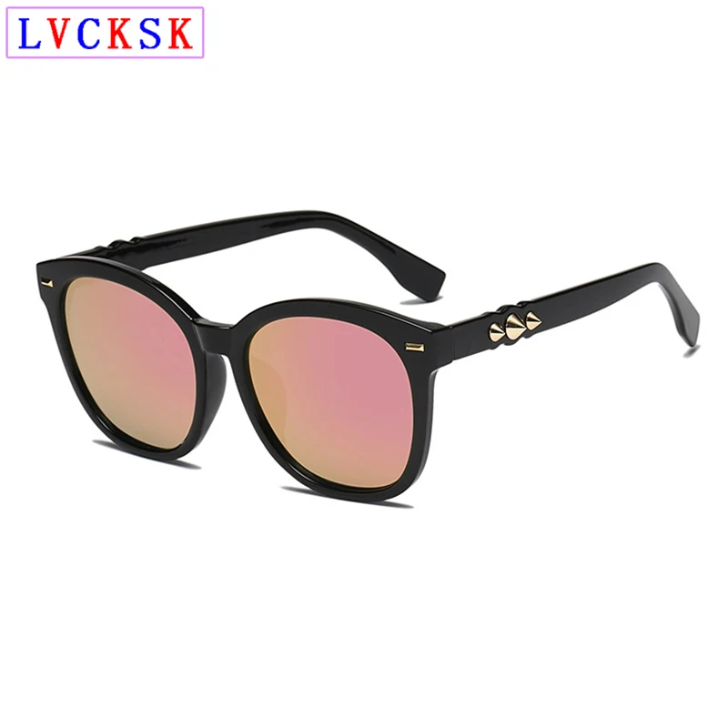 Модные женские ретро солнцезащитные очки с заклепками блестящие зеркальные в