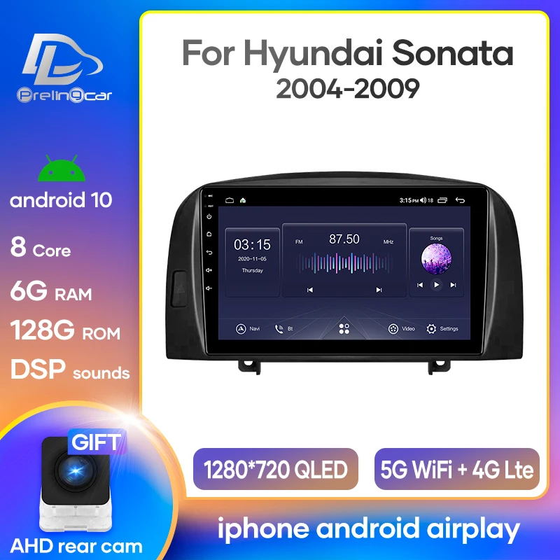 Система Android 10 0 Автомобильный сенсорный экран IPS стерео для HYUNDAI SONATA NF player