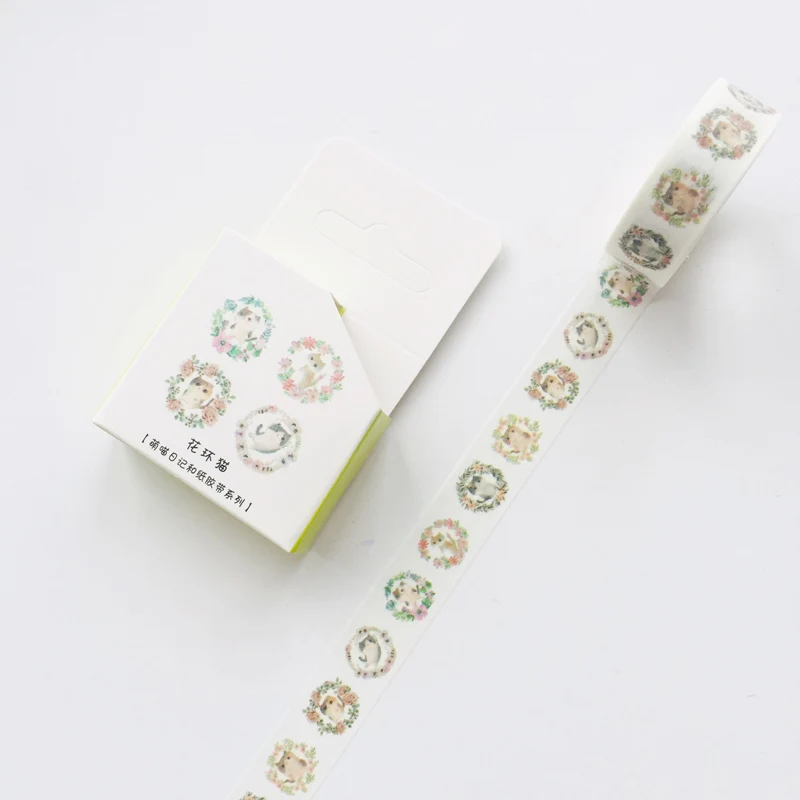 Милые Kawaii очаровательные кошки клейкая бумага васи клейкая лента маскирующая лента DIY Скрапбукинг палочка этикетка - Цвет: B