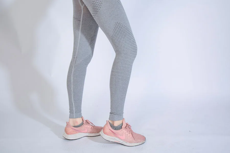 Women Yoga pants Seamless Leggings gray red High Waist Pants Sport Fitness Compression Pant | Спорт и развлечения