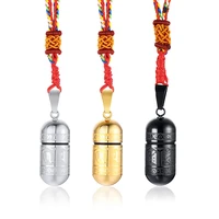 jhsl long rope chain empty capsule design men storage bottle urn pet ash necklaces pendant fashion jewelry