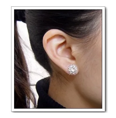 Женские Ювелирные изделия из серебра в летнем стиле блестящие серьги-гвоздики со