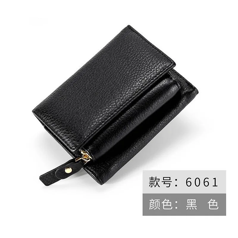 

RFID first layer cowhide tri-fold female wallet women fashion coin purse lady's genuine leather cards holders