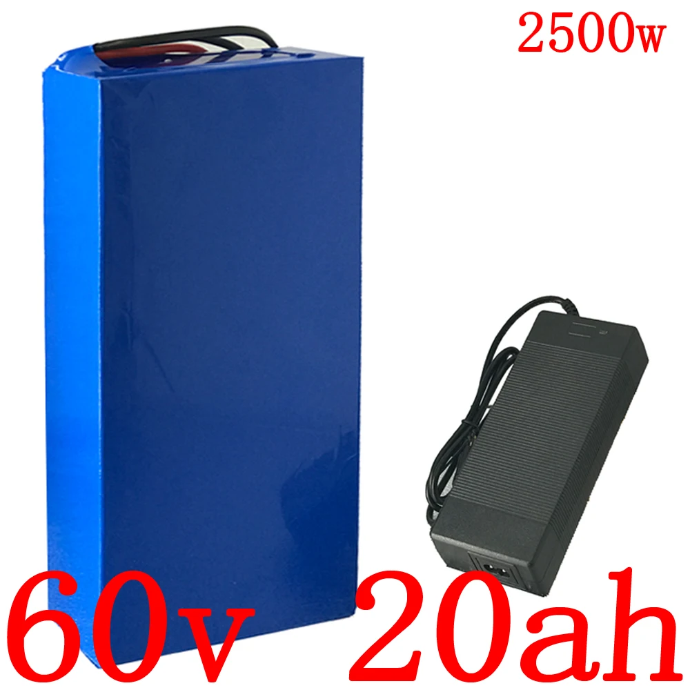 

60V 1500W 2000W 2500W Lithium Battery Pack 60V 10Ah 12Ah 13Ah 15Ah 18Ah 20Ah Electric Bike Li-ion scooter Battery+2A charger