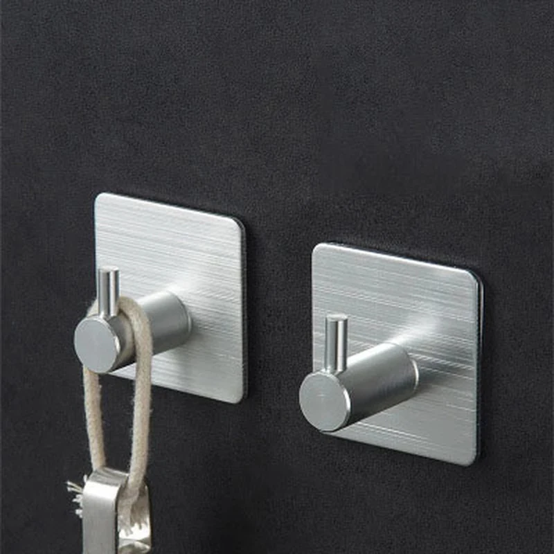 

Aluminum Hanger Hook Stainless Steel Hook Self Adhesive Home Wall Storage Holder Bathroom Towel Hanger Kitchen Accessories Hole