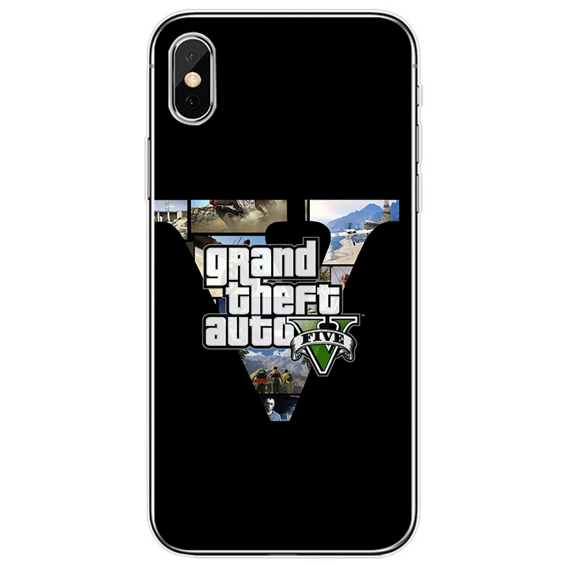 Grand Theft Auto GTA V Cover Soft Silicone TPU Phone Case For iPhone 5 5S SE 6 6plus 7 8 plus X XS XR Max 11 Pro | Мобильные