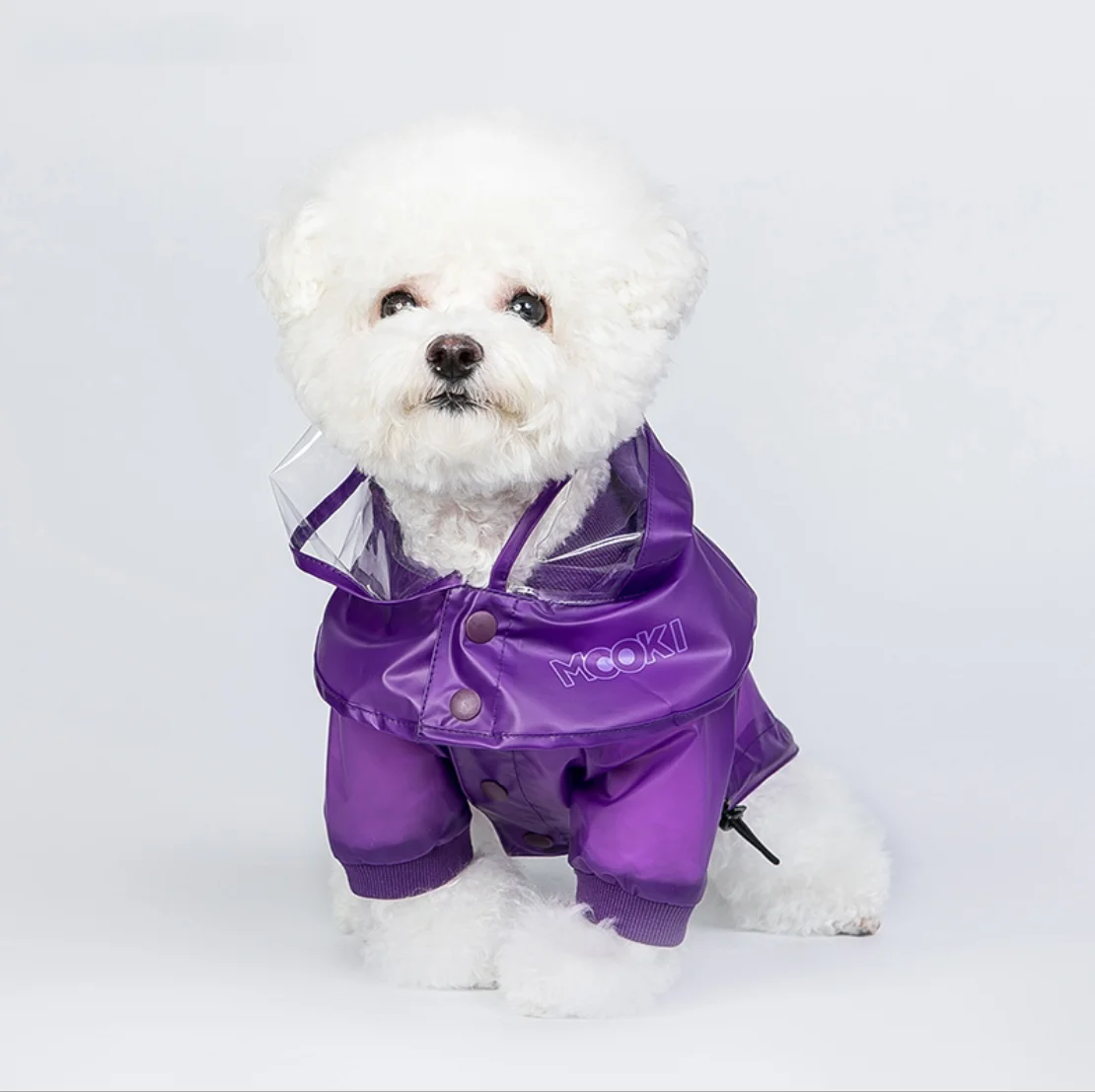 

Pet clothes Teddy clothes new raincoat pet clothes autumn and winter dog purple hat raincoat