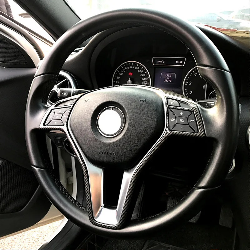 Автомобильная рамка рулевого колеса отделка крышки аксессуары для Mercedes Benz A B C E Cla