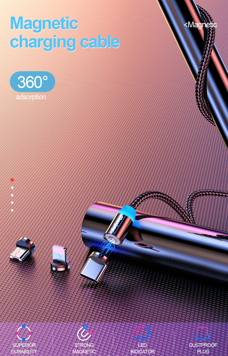 Marjay Магнитный кабель Micro usb type C кабель для iPhone samsung Android Быстрая зарядка магнит зарядное устройство мобильный телефон USB провод шнур