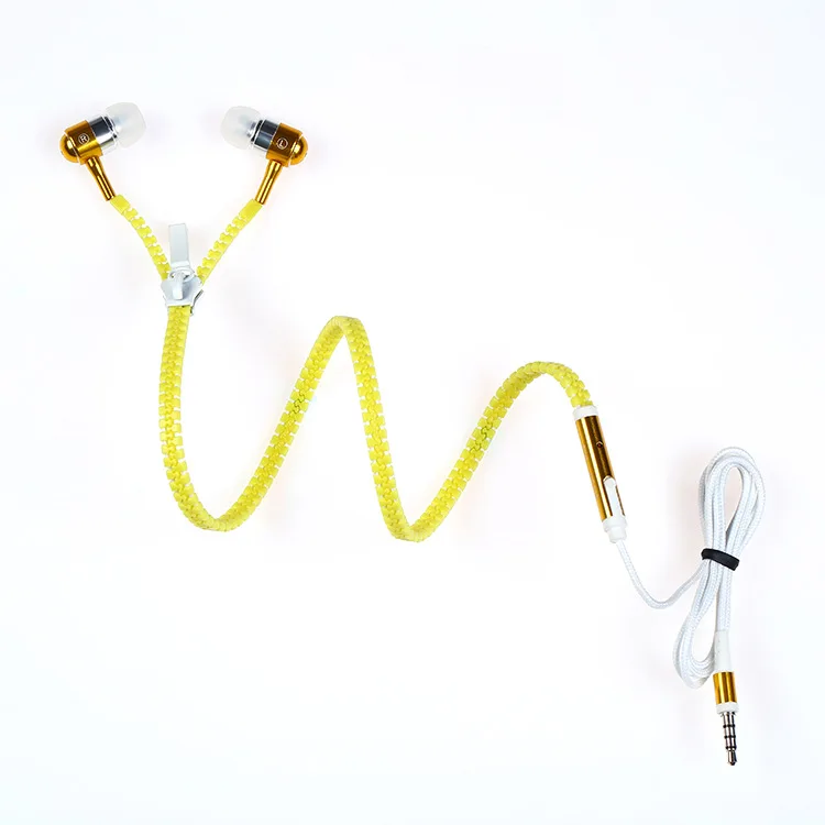 

Glow In The Dark Metal Earphones Earbuds With Mic Glowing Zipper Headset 3.5mm In-Ear Luminous Light Stereo Handsfree Earphone