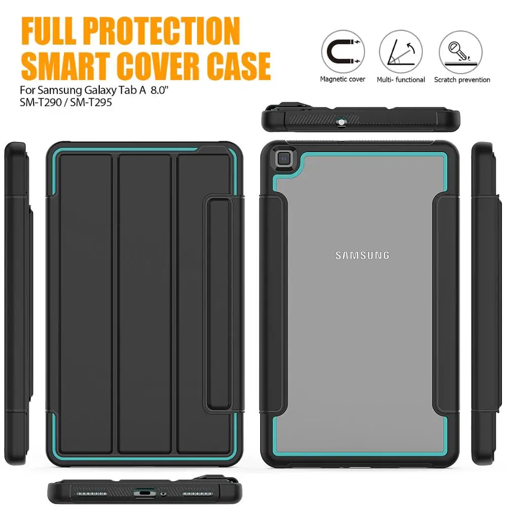 Чехол книжка из ПУ кожи для Samsung Galaxy Tab A 8 &quot T290 T295 2019 дюйма|Чехлы планшетов и