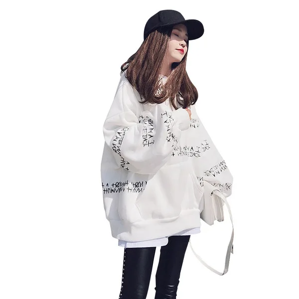 

Wei Yi Women 2020 Autumn and Winter New Plush Thickened Original Long-sleeved Korean Version of Loose Cap Coat Jacket Hoodie