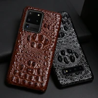 leather phone case for samsung galaxy s21 ultra s7 s8 s9 s10 lite s10e note 8 9 10 20 plus a20 a50 a70 a51 a71 a8 crocodile head