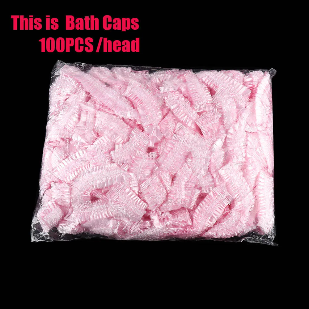 Head 100pcs pink 50/100 шт одноразовые Пластик Водонепроницаемый Ухо Защитная крышка Кепки s Парикмахерская краска Защита душ Кепки инструмент - Цвет: Head 100pcs pink