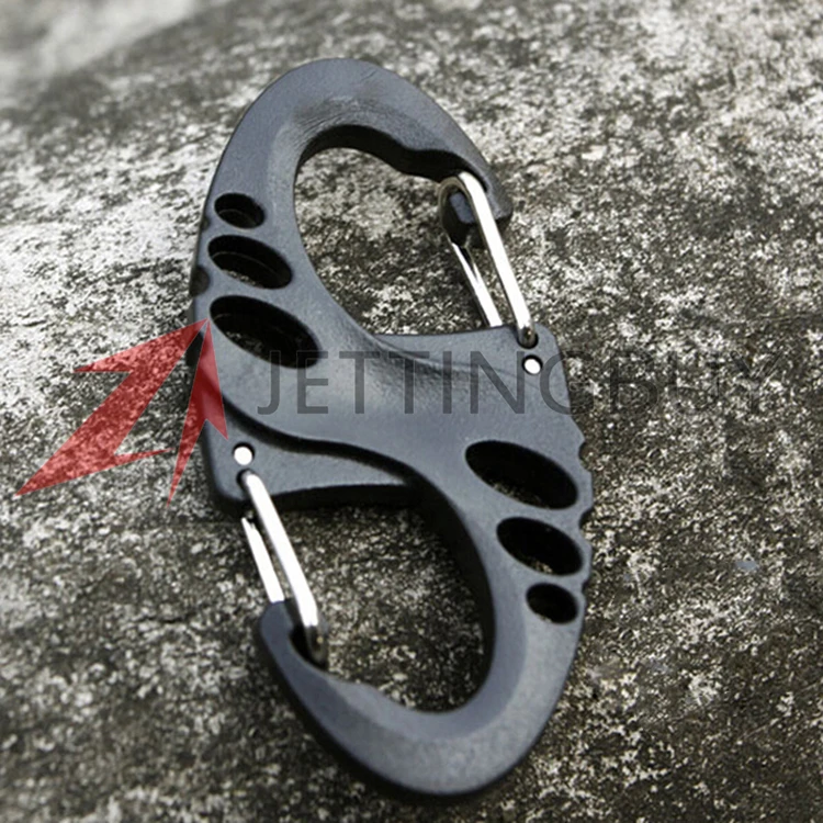 

10PCS 8S Shape Carabiner Spring Clips Hook Outdoor Survival Keychain EDC Tool Backpack Hanging Buckle