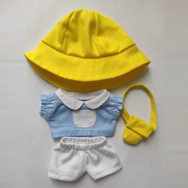 

20cm15CM exo Baby Clothing Baby School uniform set Doll clothes suit coat+pant+hat+bag Doll accessories