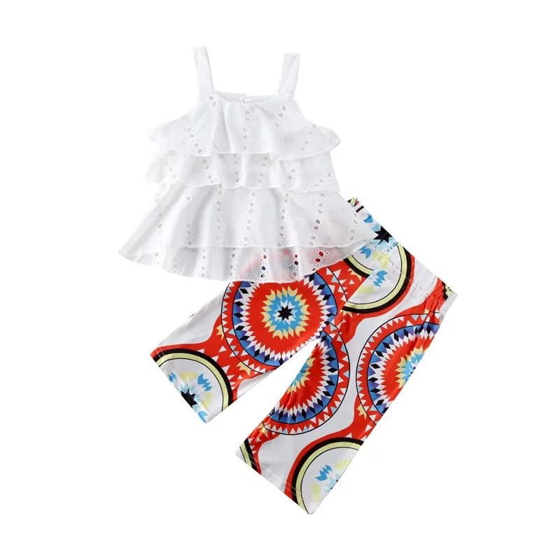 Летняя одежда для маленьких девочек 2020 года многослойный ажурный топ без рукавов