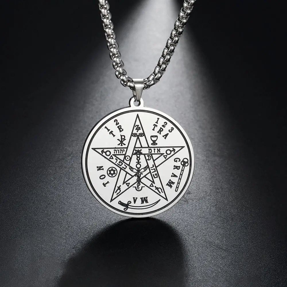 

My shape Antique Tetragrammaton Pentacle Pentagram Pendant Charm Necklace Wiccan Talisman Pagen Amulet Jewelry