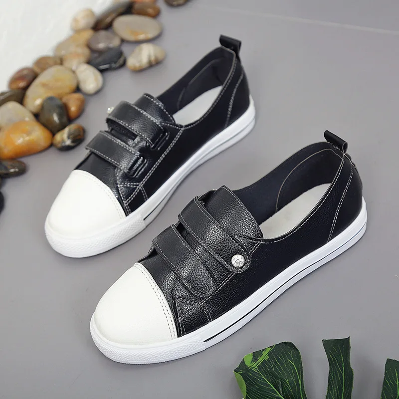 Туфли женские холщовые натуральная кожа плоская подошва Мокасины лоферы