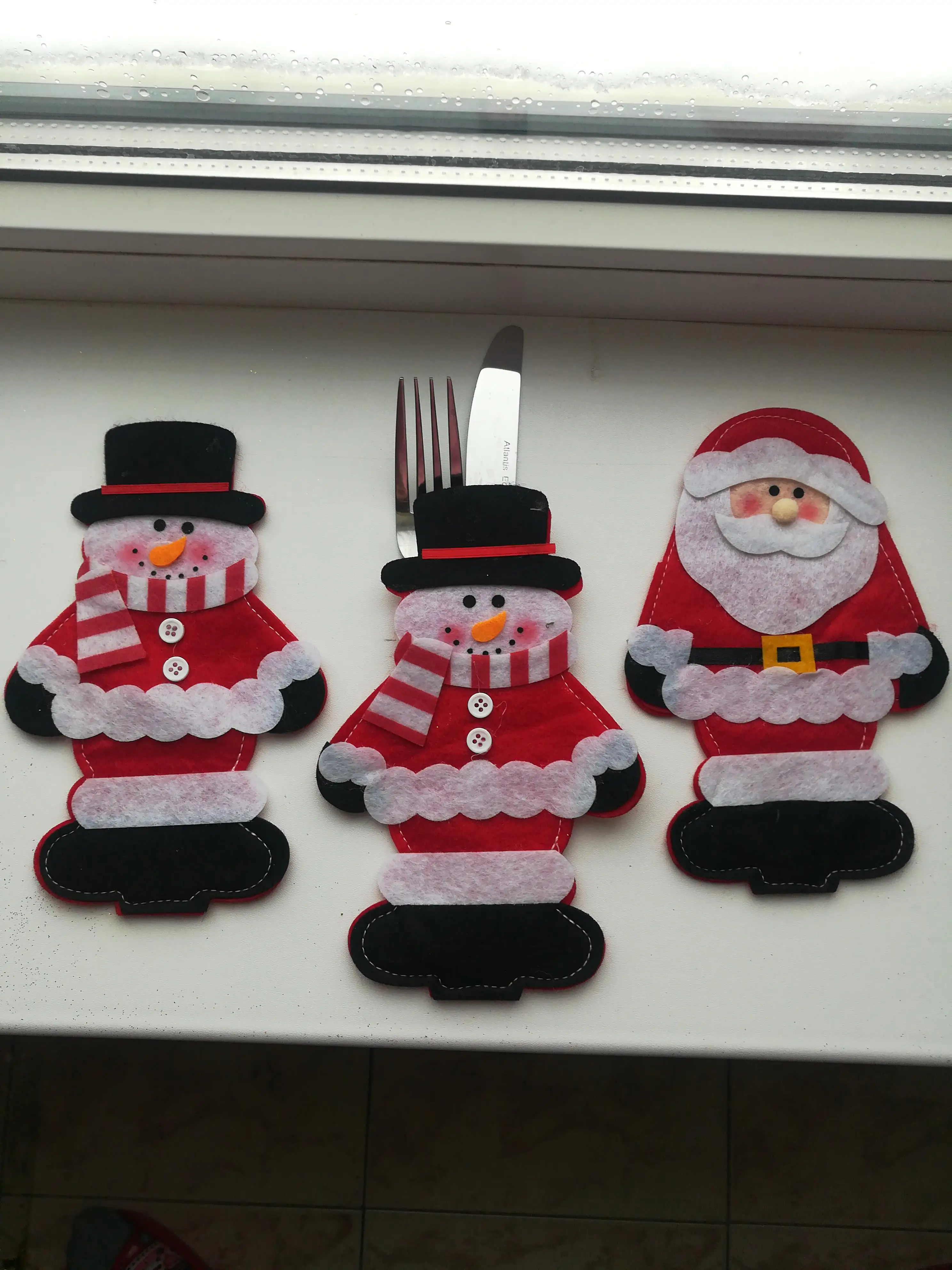 1 шт./компл. Санта Клаус снеговик Лось Рождественский держатель для столовых