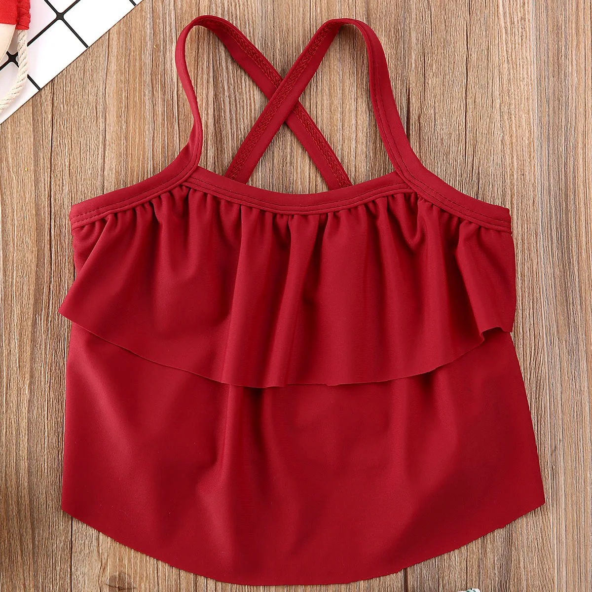 Детское бикини для девочек купальный костюм с цветочным рисунком пляжная одежда