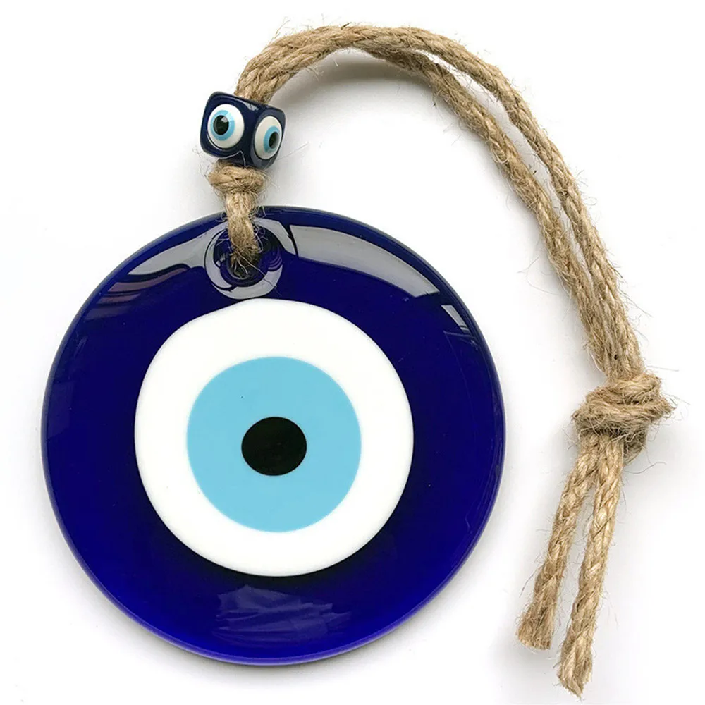 

1PC Big Turkey Blue Demon Eyes Pendant Devil's Eye 10cm Glass Wall Hanging Home Decorations