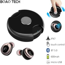 2021 True Wireless Headphones Bluetooth TWS Earphone 600mah Creativity Design Earbuds Fingerprint Touch HIFI Stereo Bass Headset