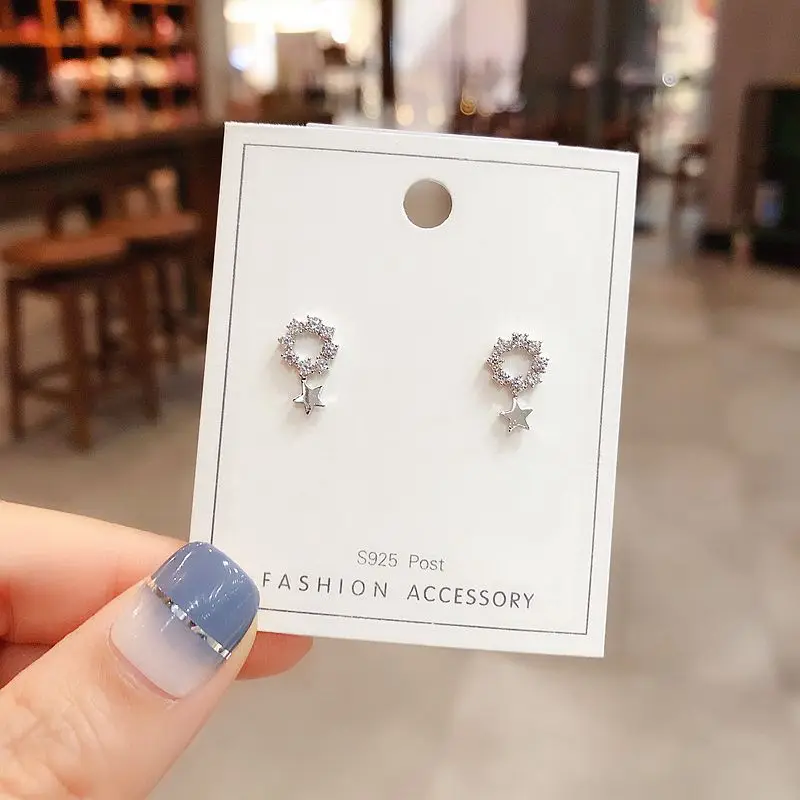 Серьги гвоздики женские из розового золота с фианитом|Серьги-гвоздики| |